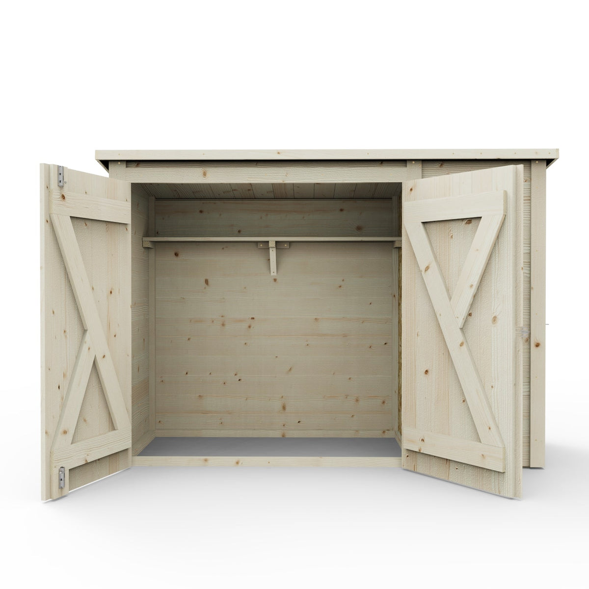 Multifunction Shed with Separate Storage areas and Shelf System