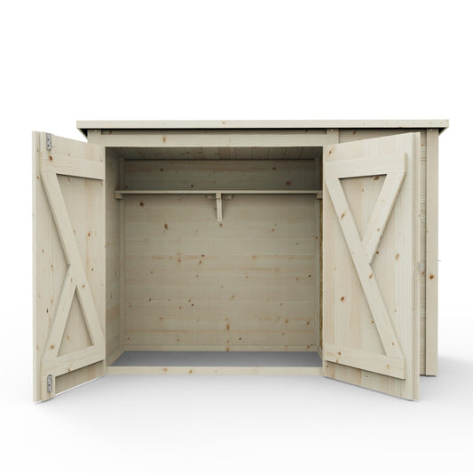 Multifunction Shed with Separate Storage areas and Shelf System